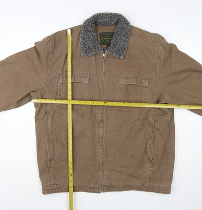 Thomas Scott Men's Brown XL Workwear Jacket Faux Fur Collar
