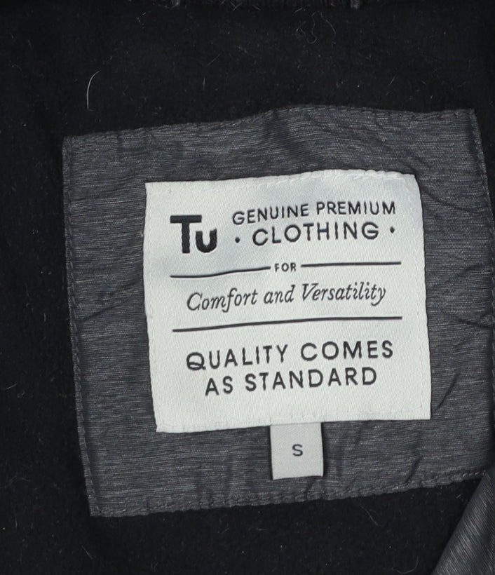 Tu Men's Grey Hooded Puffer Jacket Size S Regular Fit Winter Coat