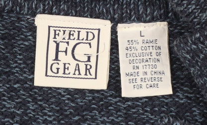 Field Gear Women's Blue Christmas Embroidered Knit Vest Size L
