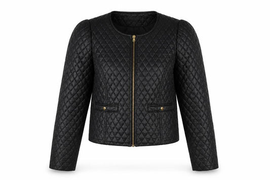 Miss Selfridge Women Black Quilted Short Jacket Size 10