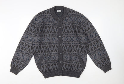 Simons Men's Grey Alpaca Wool Blend Button Cardigan L