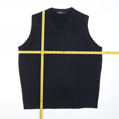 James Pringle Men's Black Acrylic V-Neck Sleeveless Knit Vest M
