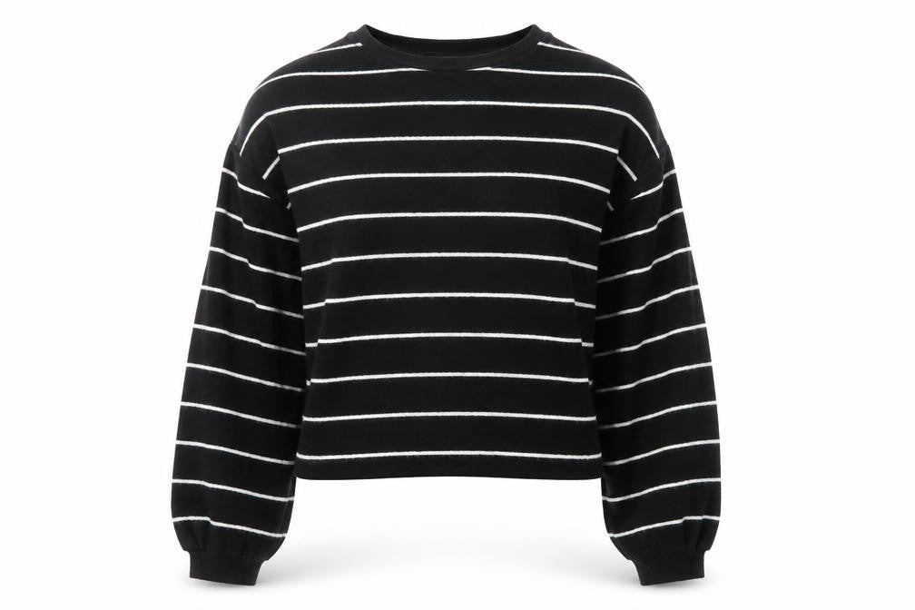 New Look Women's Black Striped Knit Pullover Jumper Size M