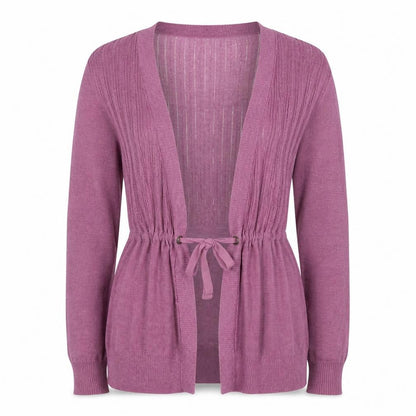 FatFace Women's Purple Long Sleeve Tie Waist Cardigan Size 12