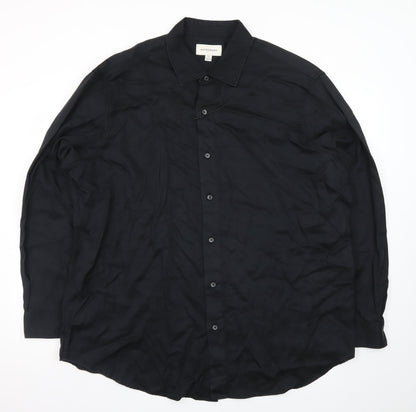 Marks and Spencer Autograph Men's Black 3XL Lyocell Long Sleeve Button-Up Shirt