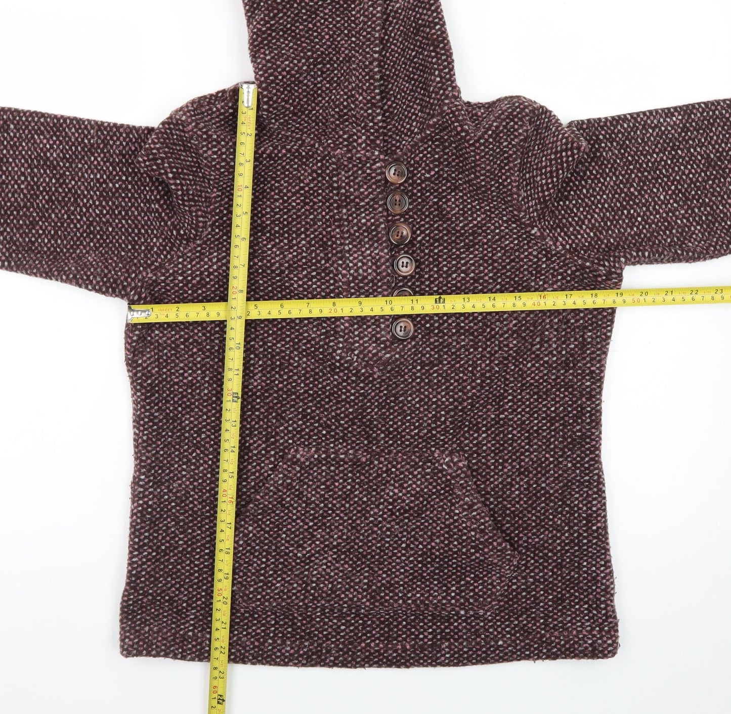 Next Women’s Purple Hooded Henley Knit Jumper Size 12