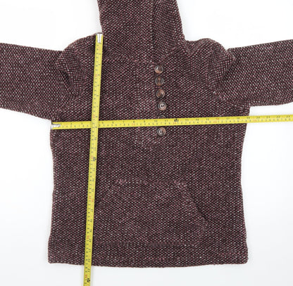 Next Women’s Purple Hooded Henley Knit Jumper Size 12