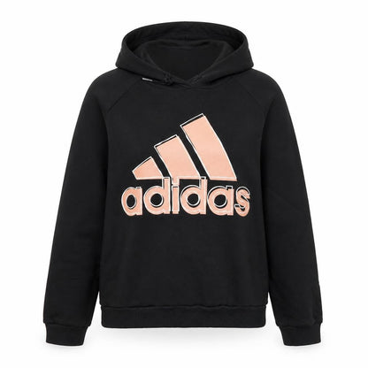 Adidas Womens Black Hoodie Small Pullover Gold Logo Casual