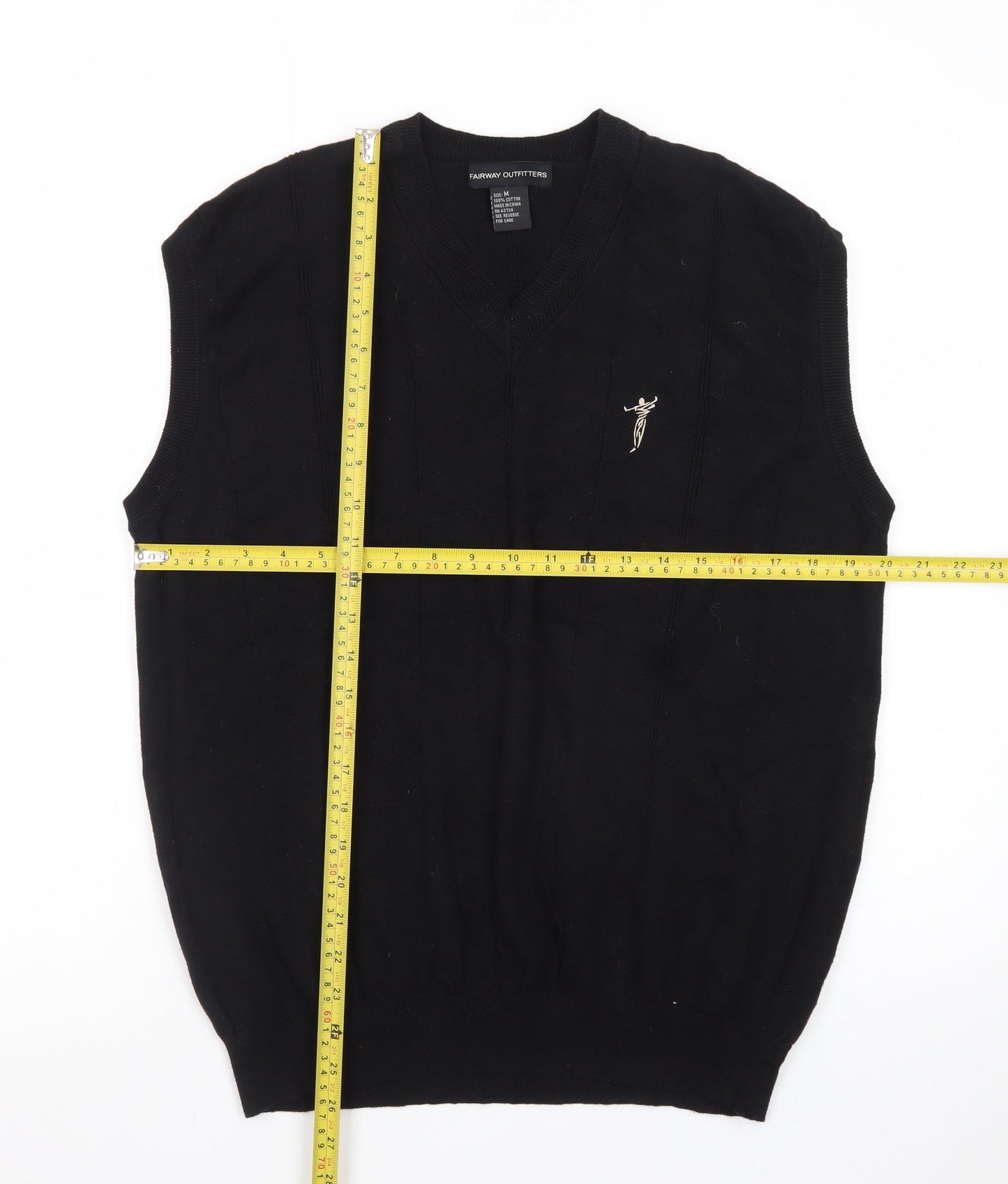 Fairway Outfitters Men's Black Cotton Golf Vest Jumper M Regular Fit