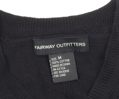 Fairway Outfitters Men's Black Cotton Golf Vest Jumper M Regular Fit