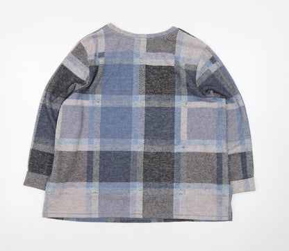 Marks and Spencer Womens Multicoloured Check Knit Pullover Jumper Size 18