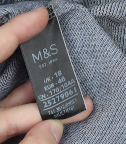 Marks and Spencer Womens Multicoloured Check Knit Pullover Jumper Size 18