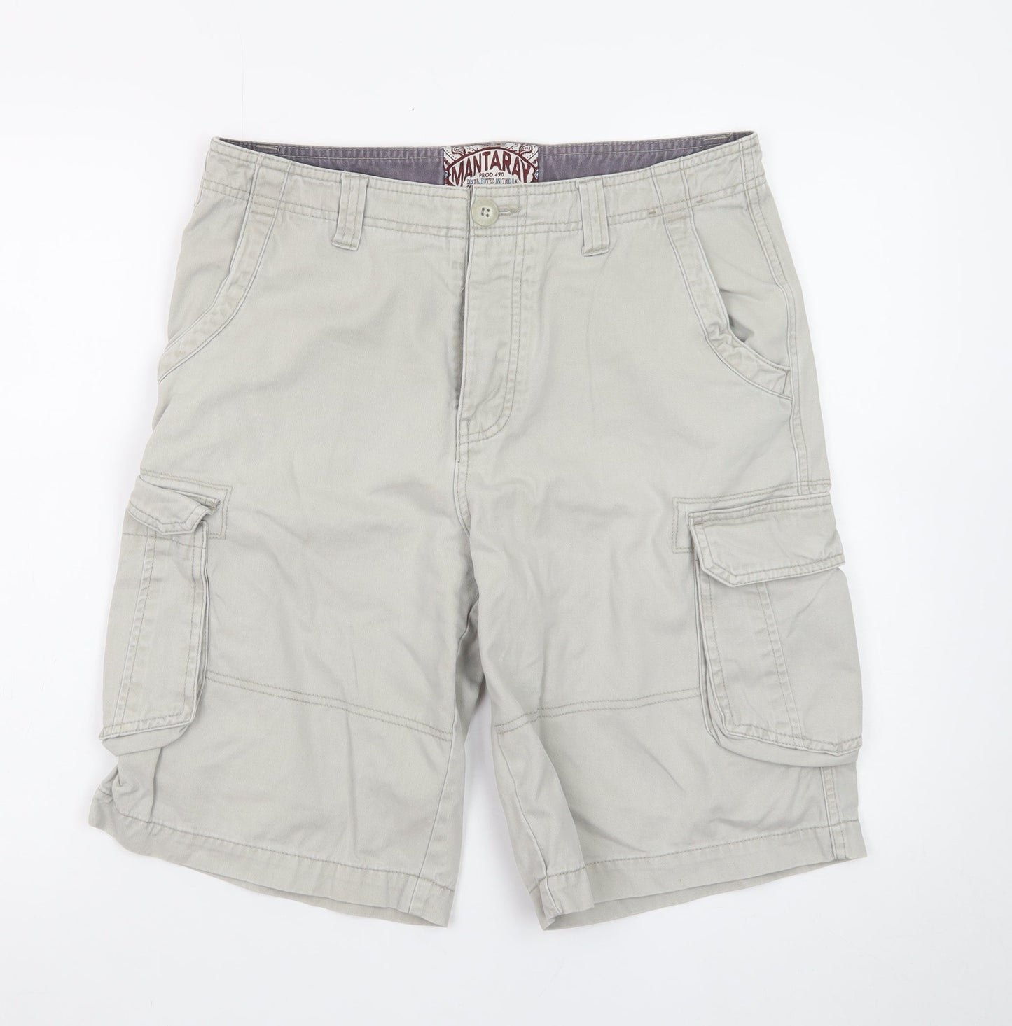 Mantaray Men's Beige Cargo Shorts Size 32 Regular Fit Casual