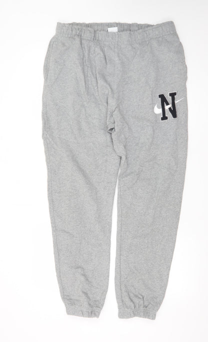 Nike Men's Grey Jogger Sweatpants L Logo Sportswear