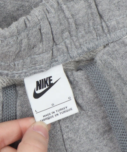 Nike Men's Grey Jogger Sweatpants L Logo Sportswear