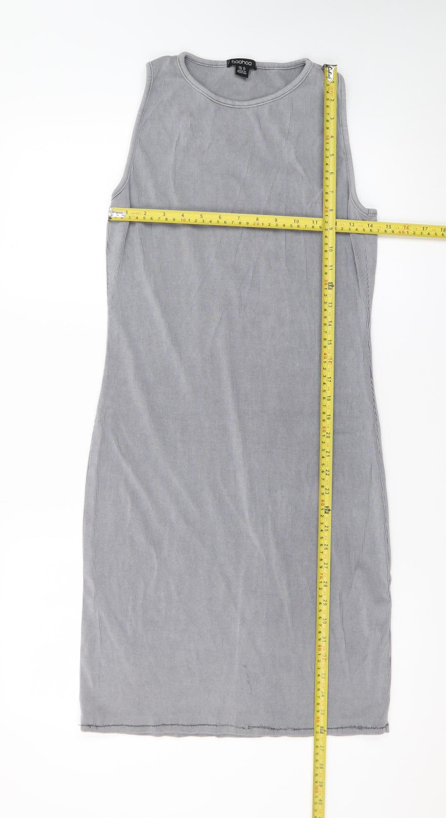 Boohoo Women Grey Sleeveless Bodycon Dress Size 18