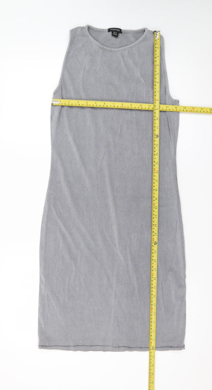 Boohoo Women Grey Sleeveless Bodycon Dress Size 18