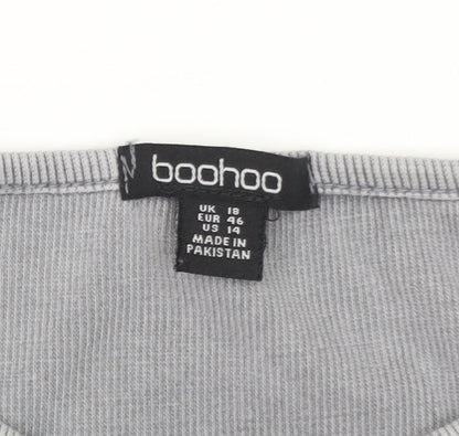 Boohoo Women Grey Sleeveless Bodycon Dress Size 18