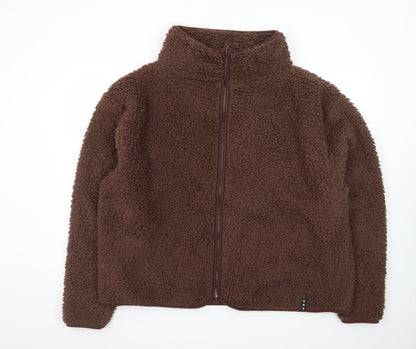 Online Home Shop Women's Brown Fleece Zip Jacket Size L