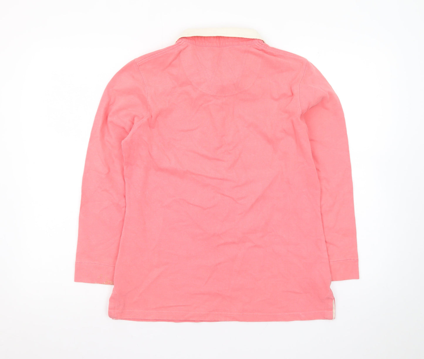 Weird Fish Women's Pink Long Sleeve Collared Polo Top Size 12