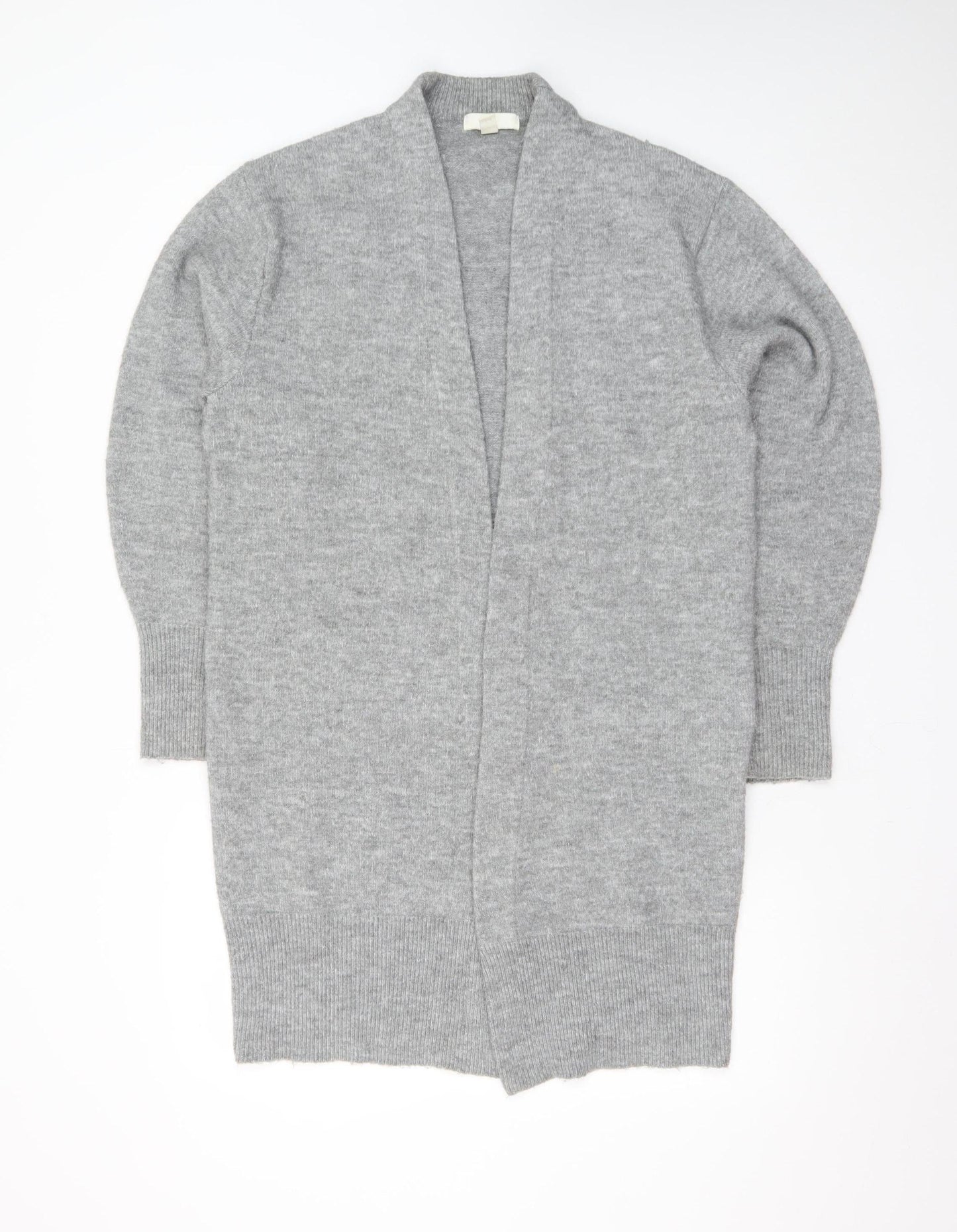H&M Women Grey Long Sleeve Open Knit Cardigan XS