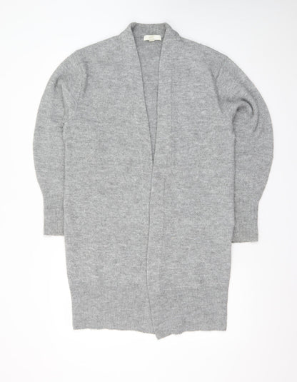 H&M Women Grey Long Sleeve Open Knit Cardigan XS