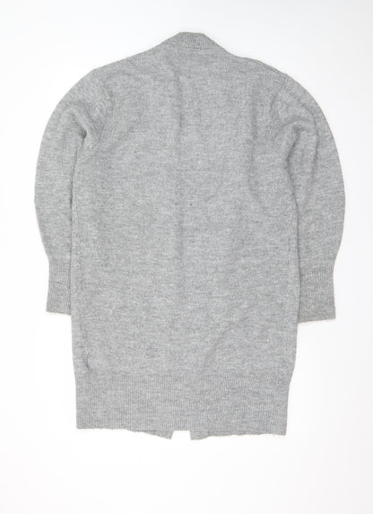 H&M Women Grey Long Sleeve Open Knit Cardigan XS