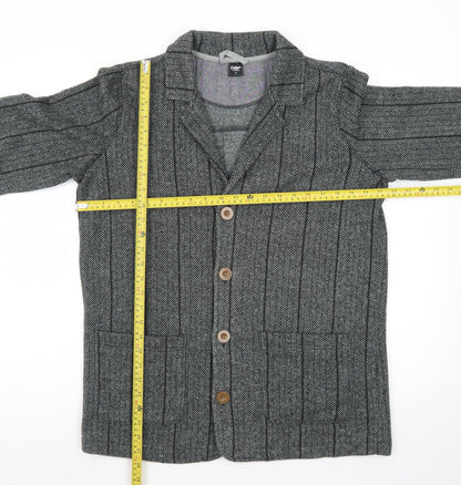 Cotton Traders Men's Grey Wool Herringbone Blazer Jacket M