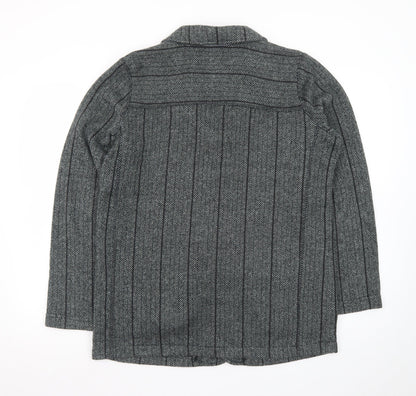 Cotton Traders Men's Grey Wool Herringbone Blazer Jacket M