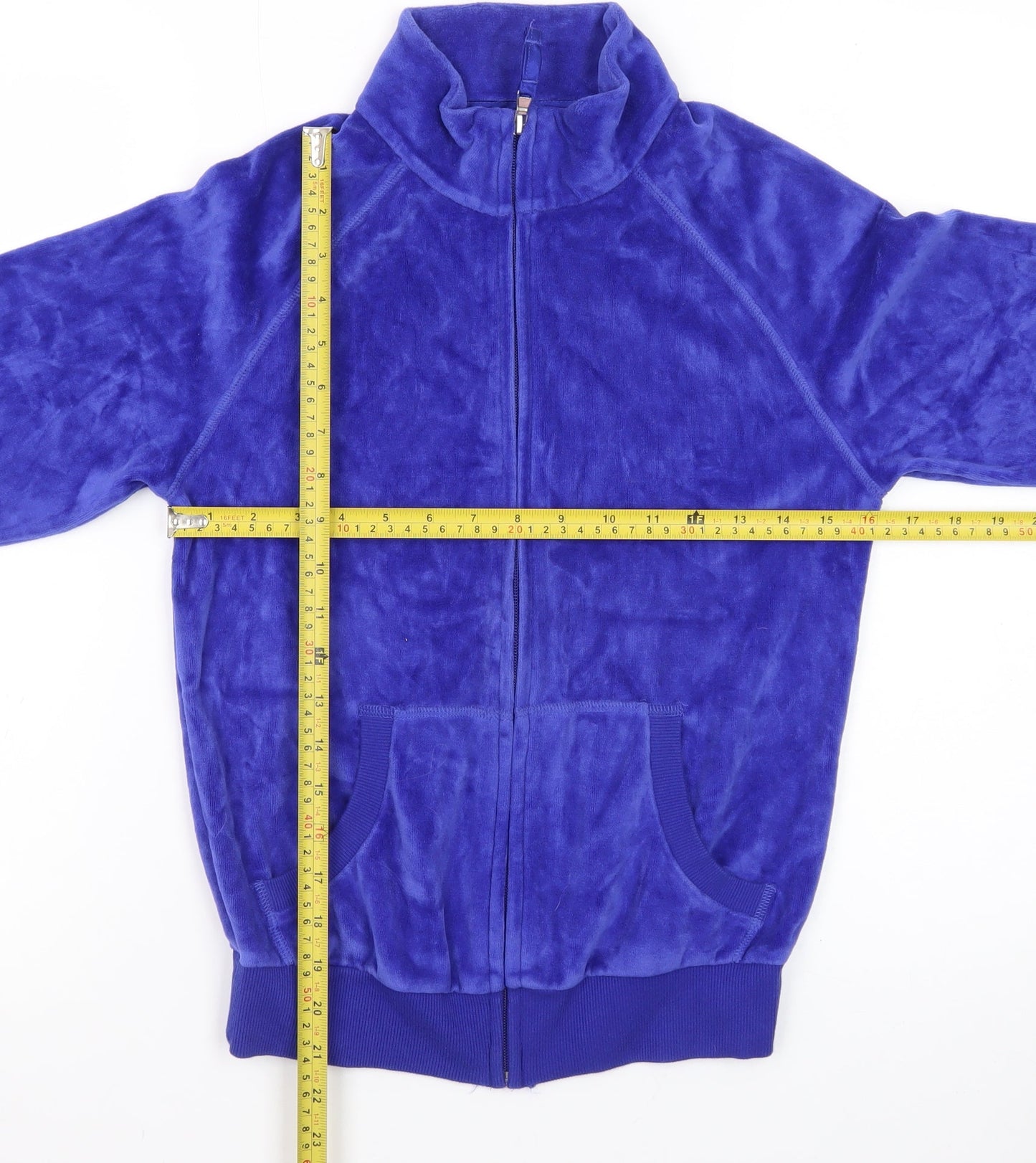 Marks and Spencer Women Blue Velour Zip Jacket UK 8