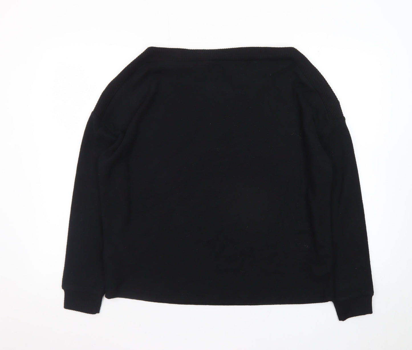 Dorothy Perkins Womens Black UK 12 Button Shoulder Boat Neck Jumper