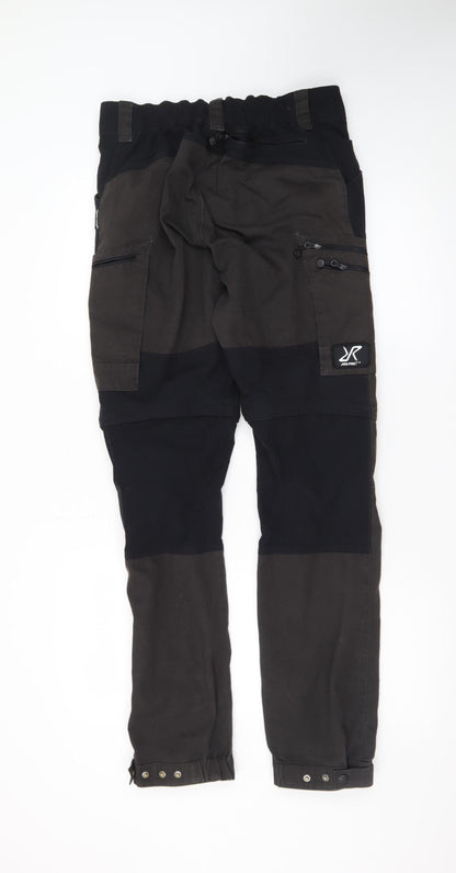 RevolutionRace Men’s Black Cargo Convertible Trousers Size S GPX Zip-Off