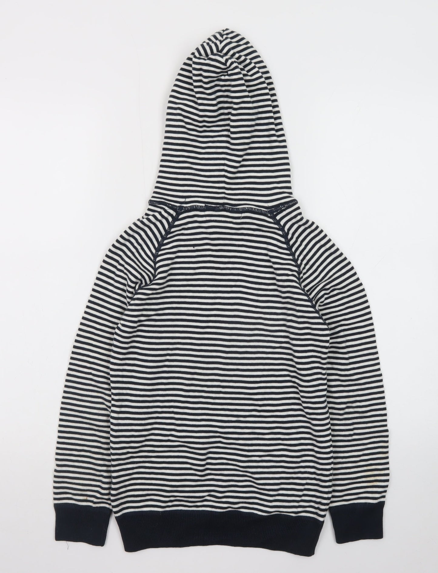 L.O.G.G by H&M Teens Navy & White Striped Cotton Hoodie Size 8-10 Years