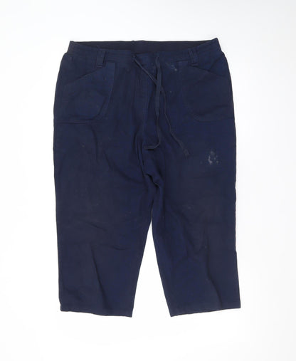 Cotton Traders Womens Blue Size 16 Capri Twill Trousers