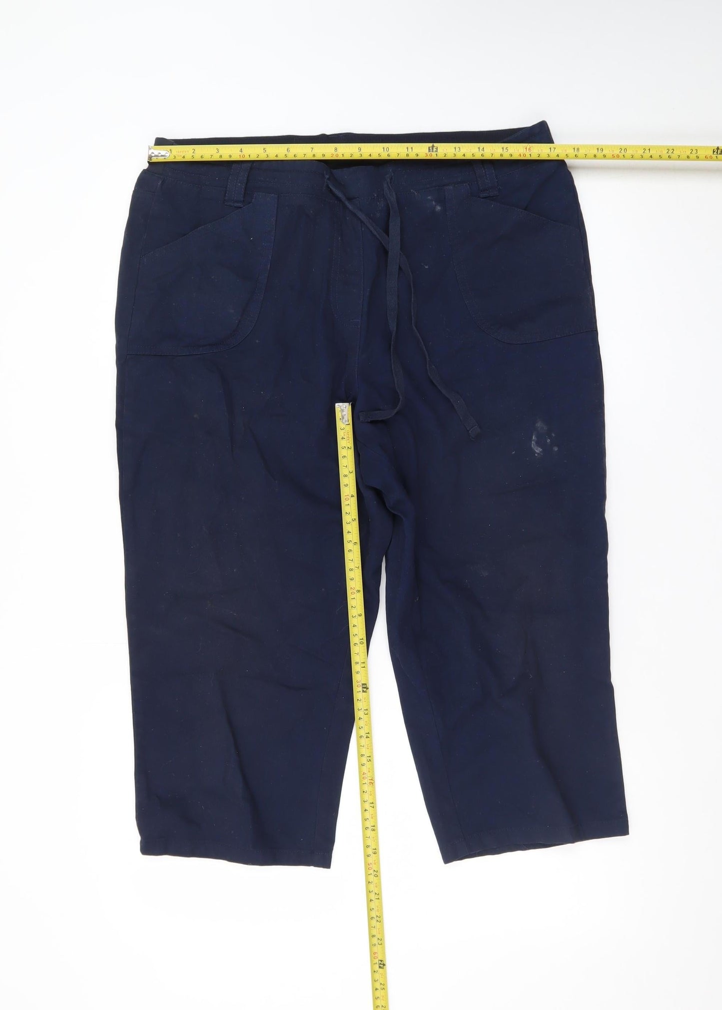 Cotton Traders Womens Blue Size 16 Capri Twill Trousers