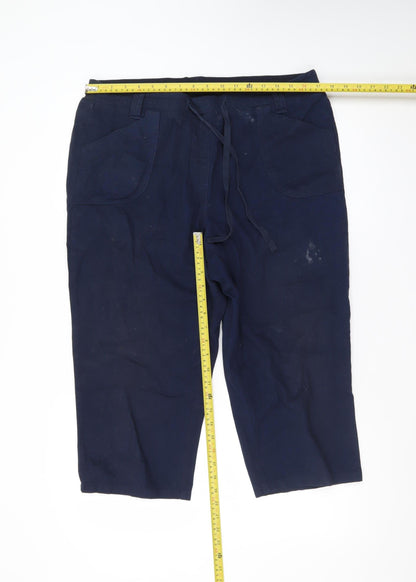 Cotton Traders Womens Blue Size 16 Capri Twill Trousers
