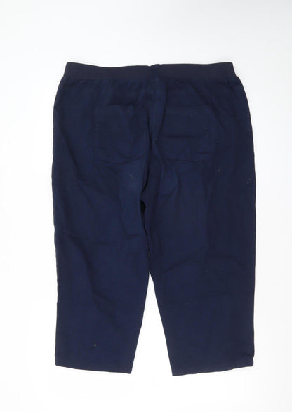 Cotton Traders Womens Blue Size 16 Capri Twill Trousers