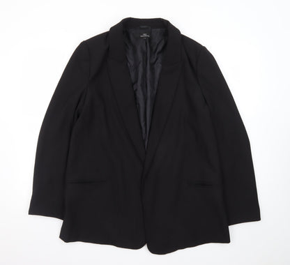 Next Women Black Tailored Single-Breasted Blazer UK 16