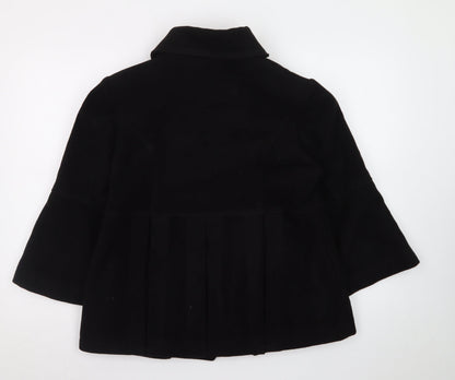 Ronit Zilkha Womens Black Wool Mid-Length Coat Size 12