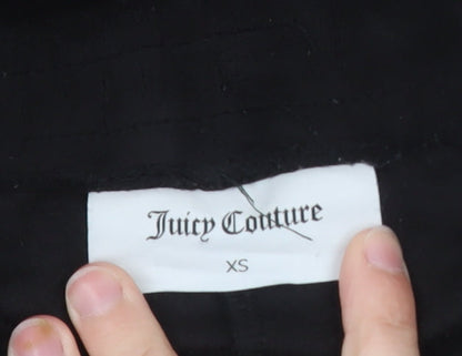 Juicy Couture Women’s Black Velour Flared Sweatpants XS Rhinestone Logo