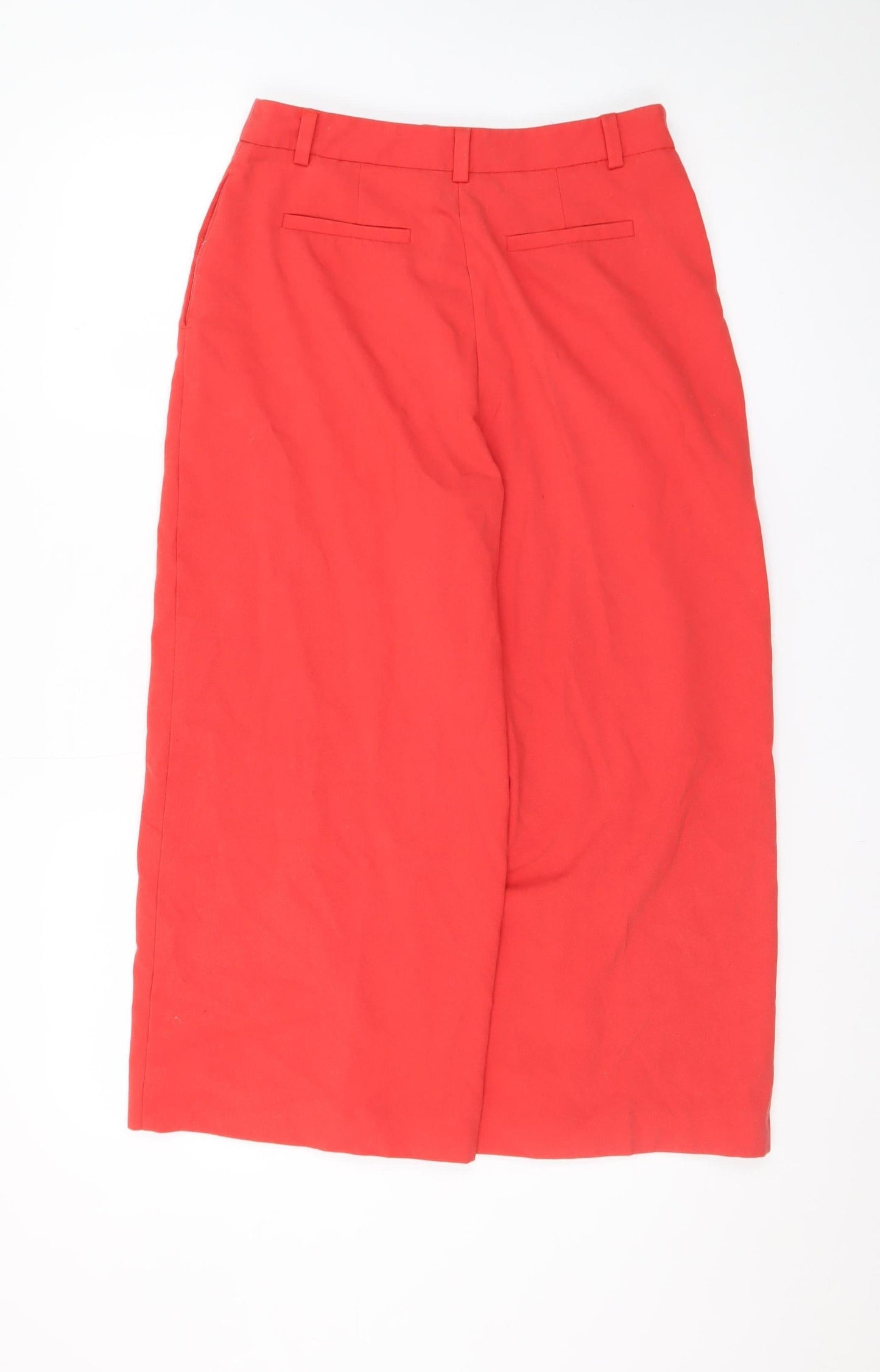 Phase Eight Women’s Red Cropped Wide-Leg Cotton Trousers UK 10