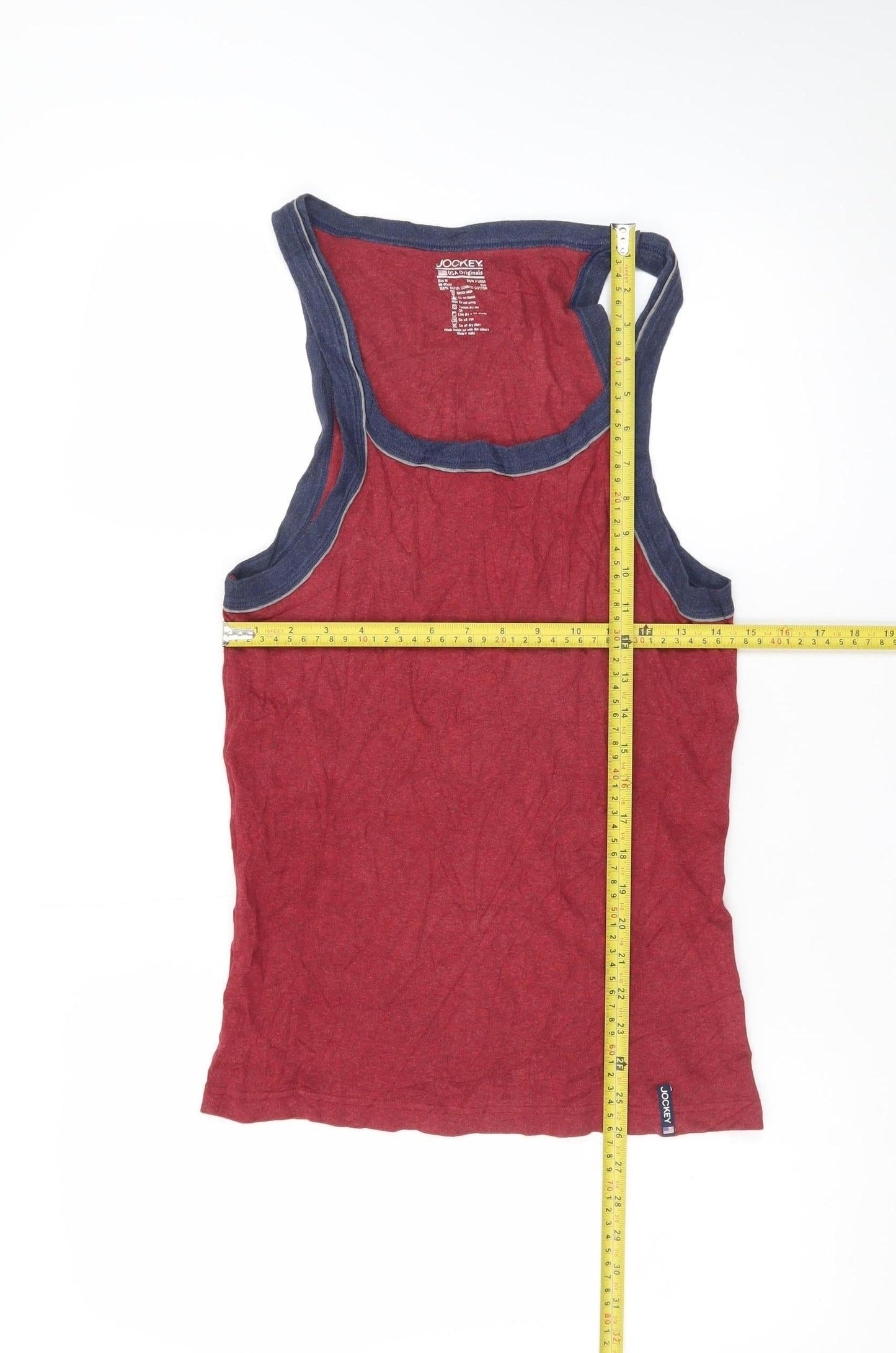 Jockey Men's Red USA Originals Sleeveless Cotton Vest M