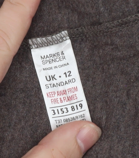 Marks and Spencer Women’s Brown Jersey Wide-Leg Trousers Size 12