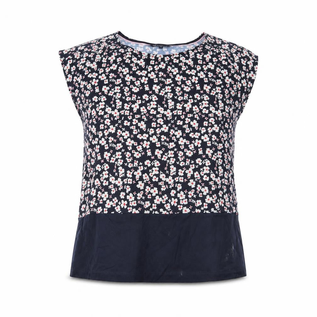 Crew Clothing Women's Blue Floral Sleeveless Cotton Blouse Size 16