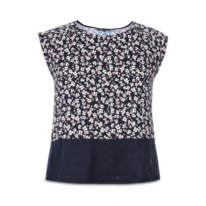 Crew Clothing Women's Blue Floral Sleeveless Cotton Blouse Size 16