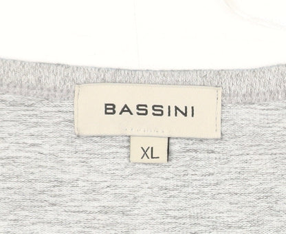 Bassini Women's Blue Animal Print Long Sleeve Cotton T-Shirt XL