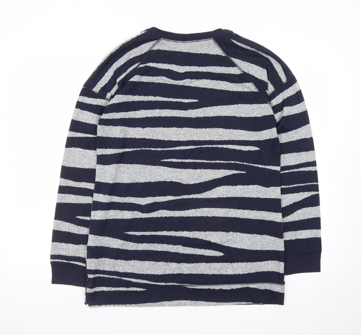 Marks and Spencer Womens Grey Animal Print Long Sleeve T-Shirt UK 12