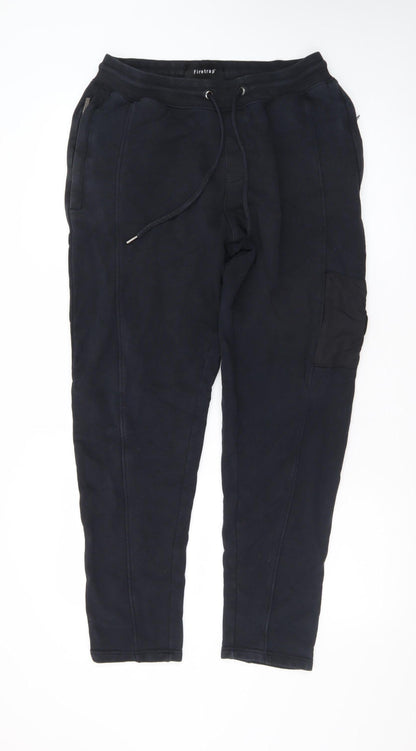 Firetrap Men's Black Jogger Cargo Trousers M Regular Fit