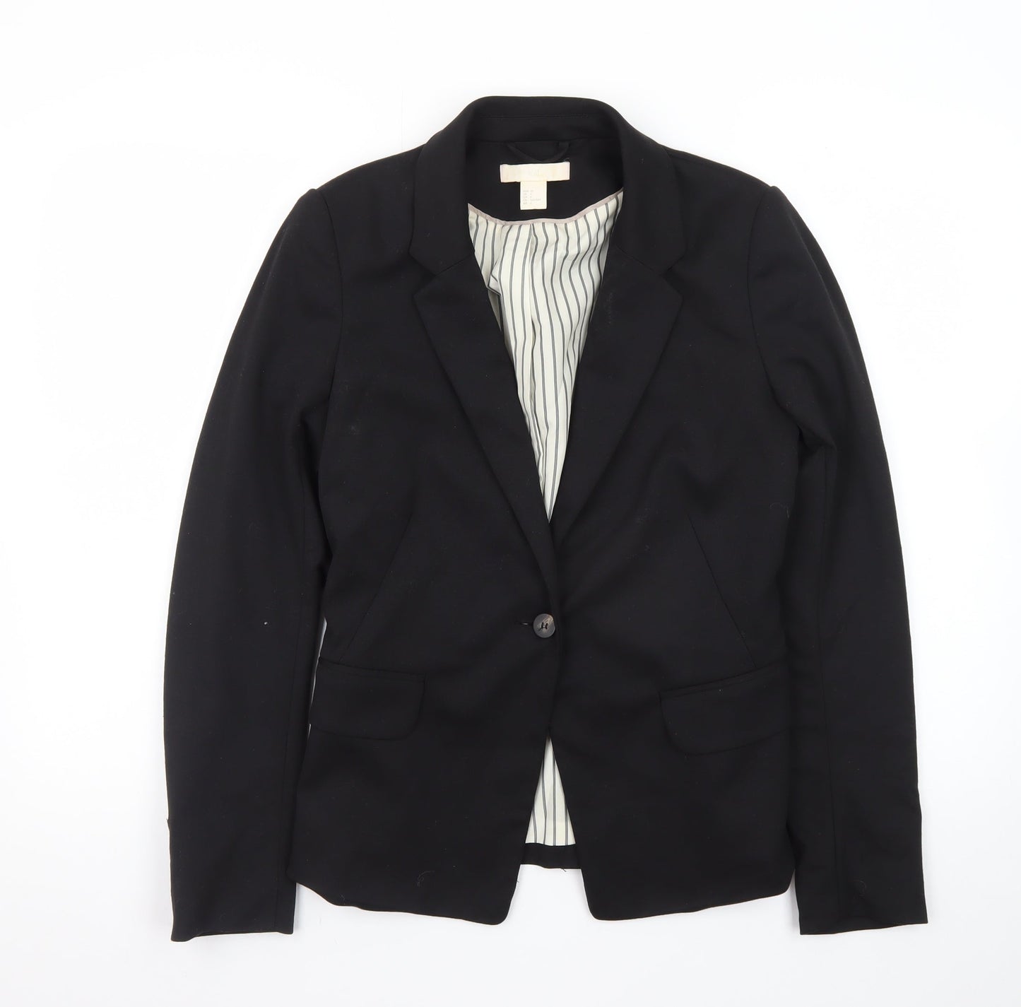 H&M Women's Black Size 8 Slim Fit Blazer Jacket