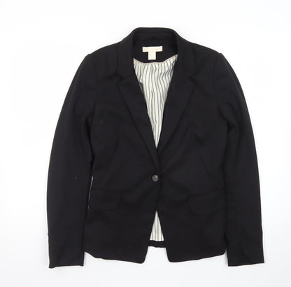 H&M Women's Black Size 8 Slim Fit Blazer Jacket
